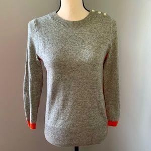 Grey & orange cashmere blend sweater